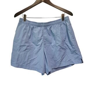 COLUMBIA  Shorts Blue Flat‎ Front Mesh Lined Zipper Pocket Outdoor LARGE